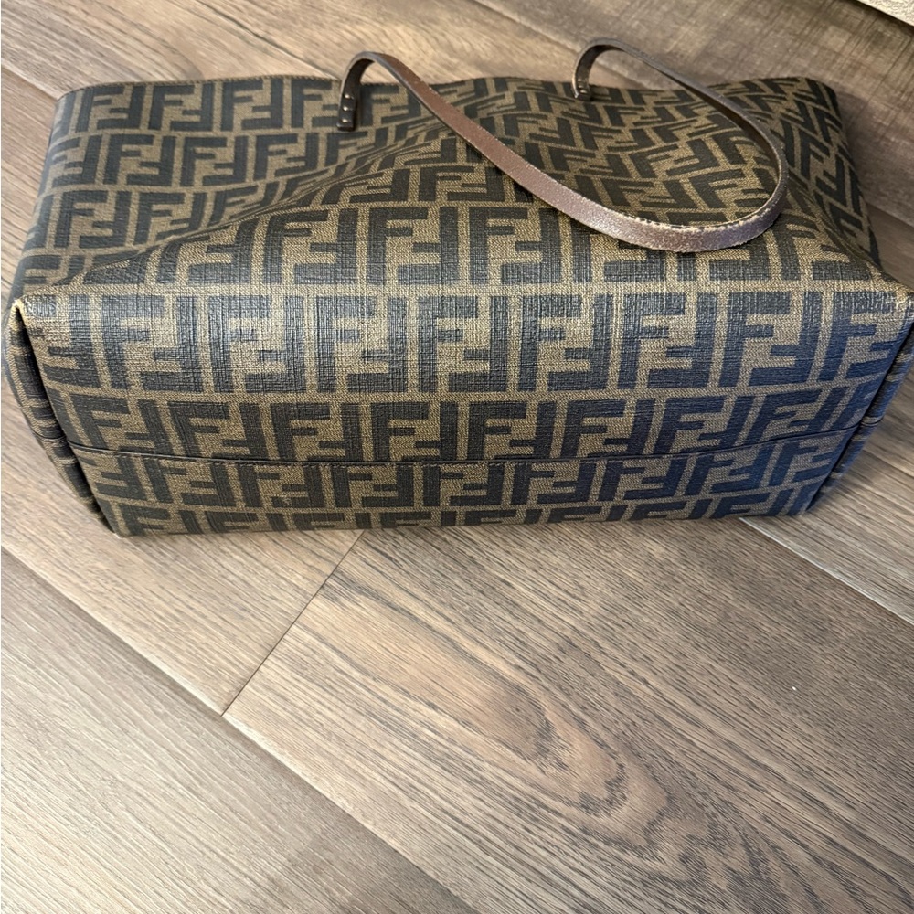 Fendi Brown & Tan Zucca Canvas Tote - Picture 8 of 9